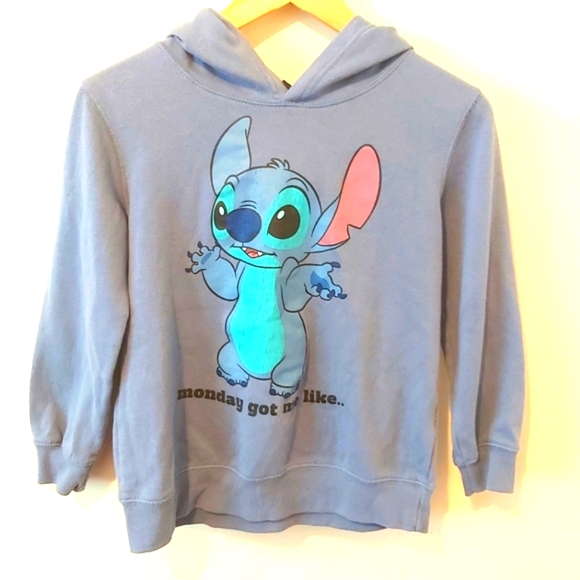 DISNEY | Girls Stitch Monday Got Me Like Hoodie Blue Size Medium 10/12